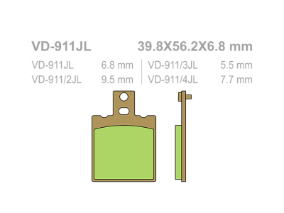 VESRAH Тормозные колодки  VD-911JL  (282) фото в интернет-магазине FrontFlip.Ru