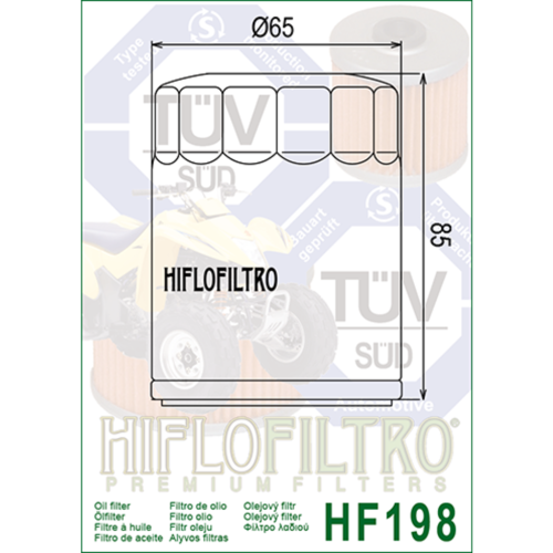 HIFLOFILTRO Масляные фильтры (HF198) фото в интернет-магазине FrontFlip.Ru
