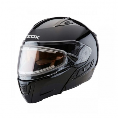 Шлем снегоходный ZOX Condor, стекло с электроподогревом, глянец черный фото в интернет-магазине FrontFlip.Ru