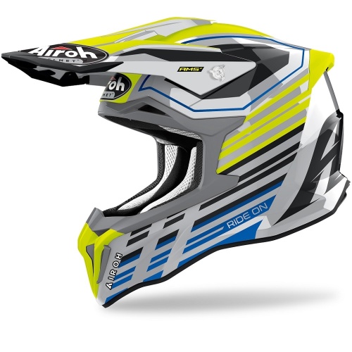 AIROH шлем кросс STRYCKER SHADED YELLOW GLOSS фото в интернет-магазине FrontFlip.Ru