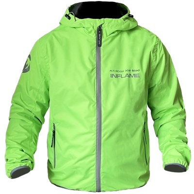 Ветровка INFLAME PADDOCK TIME с капюшоном, цвет зеленый неон фото в интернет-магазине FrontFlip.Ru