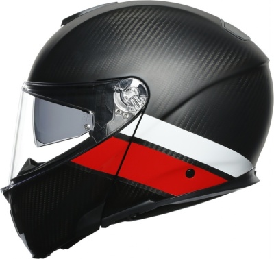 Шлем AGV SPORTMODULAR MULTI Layer Carbon/Red/White фото в интернет-магазине FrontFlip.Ru