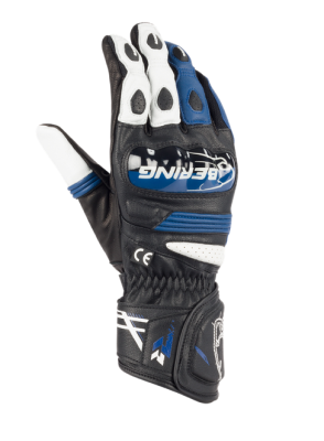Перчатки кожаные Bering SNAP Black/Blue фото в интернет-магазине FrontFlip.Ru