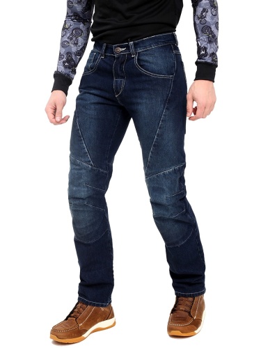 STARKS CR мотоджинсы WILD ONE, муж., стрейч вертикальный, Синий Потёртый, Stonewash фото в интернет-магазине FrontFlip.Ru