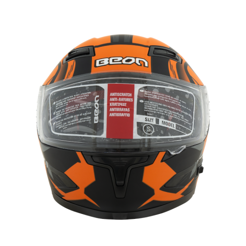 Шлем Beon B-503 matt black/orange фото в интернет-магазине FrontFlip.Ru