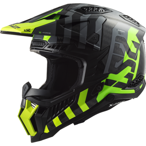 LS2 Мотошлем MX703 C X-FORCE BARRIER черно-серо-желтый фото в интернет-магазине FrontFlip.Ru