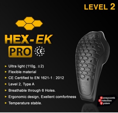 Защита локтей и коленей встраиваемая POWERTECTOR HEX PRO EK, цвет черный фото в интернет-магазине FrontFlip.Ru