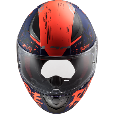 LS2 Мотошлем FF353 RAPID NAUGHTY сине-оранжевый матовый фото в интернет-магазине FrontFlip.Ru