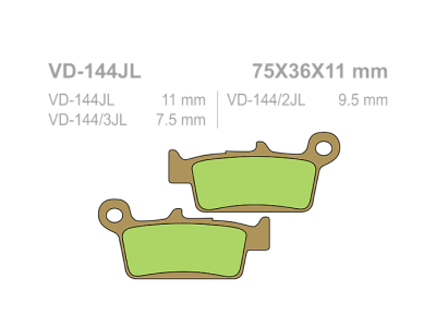 VESRAH Тормозные колодки  VD-144JL  (219) фото в интернет-магазине FrontFlip.Ru