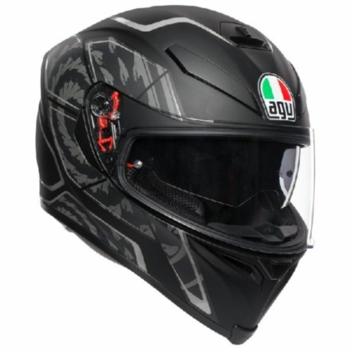 Шлем AGV K-5 S MULTI Tornado Matt Black/Silver фото в интернет-магазине FrontFlip.Ru