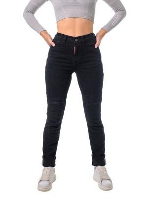 STARKS Мотоджинсы ZENA LITE, жен., Slim fit, черные фото в интернет-магазине FrontFlip.Ru