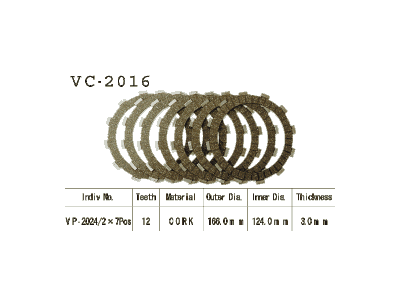 VESRAH   Диски сцепления VC-2016 фото в интернет-магазине FrontFlip.Ru