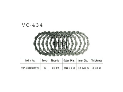 VESRAH   Диски сцепления VC-434 фото в интернет-магазине FrontFlip.Ru