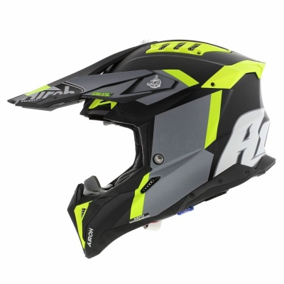 Мотошлем AIROH AVIATOR 3 GLORY YELLOW MATT Кросс-эндуро Карбон фото в интернет-магазине FrontFlip.Ru