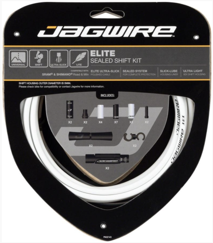 Набор рубашек и тросиков переключения Jagwire Elite Sealed Shift Kit 2X White (SCK001) фото в интернет-магазине FrontFlip.Ru