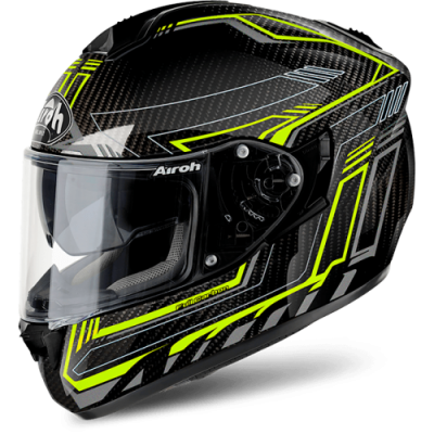 AIROH шлем интеграл ST701 SAFETY FULL CARBON YELLOW GLOSS фото в интернет-магазине FrontFlip.Ru