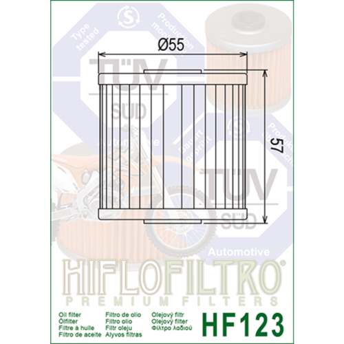 HIFLOFILTRO Масляные фильтры (HF123) фото в интернет-магазине FrontFlip.Ru