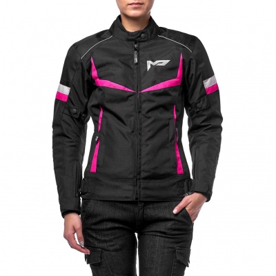 MOTEQ Текстильная женская куртка ASTRA Черный/Розовый фото в интернет-магазине FrontFlip.Ru