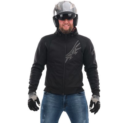 Dragonfly Мототолстовка DF Urban Black с защитой фото в интернет-магазине FrontFlip.Ru