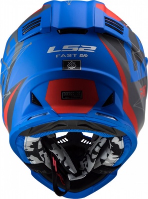 LS2 Мотошлем MX437 FAST ALPHA синий матовый фото в интернет-магазине FrontFlip.Ru