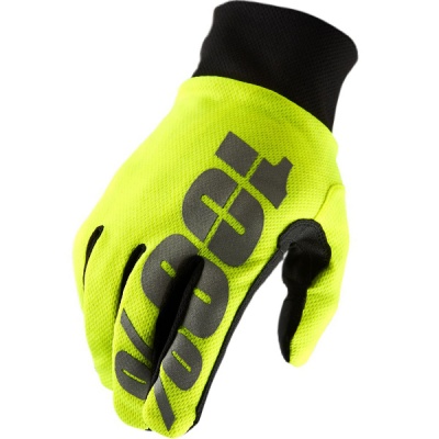 Мотоперчатки 100% Hydromatic Waterproof Glove Neon Yellow фото в интернет-магазине FrontFlip.Ru