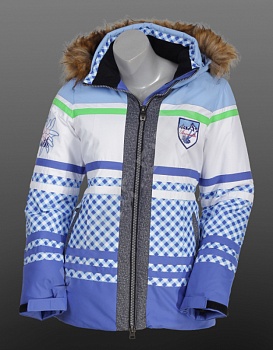 Женская горнолыжная куртка Azimuth синяя с мехом