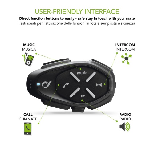 Мото-bluetooth гарнитура INTERPHONE LINK (комплект из 2 шт.) INTERPHOLINKTP фото в интернет-магазине FrontFlip.Ru