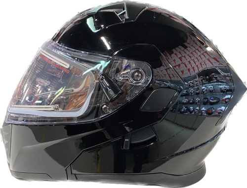 Снегоходный шлем с электроподогревом визора AiM JK906 Black Glossy фото в интернет-магазине FrontFlip.Ru