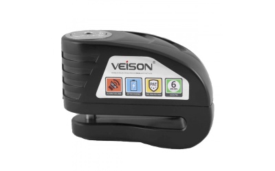 Замок на диск мотоцикла с сигнализацией Veison DX-18 Black фото в интернет-магазине FrontFlip.Ru