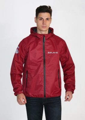 Ветровка INFLAME PADDOCK TIME с капюшоном, цвет бордо фото в интернет-магазине FrontFlip.Ru
