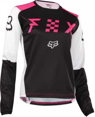 Мотоджерси женская Fox Switch Womens Jersey Black/Pink фото в интернет-магазине FrontFlip.Ru