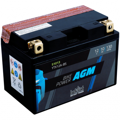 Аккумулятор intAct IA YTX12A-BS, 12V, AGM фото в интернет-магазине FrontFlip.Ru