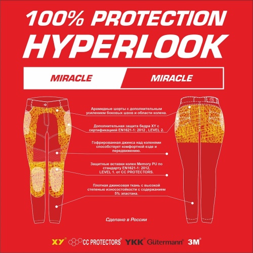 Мотоджинсы Hyperlook Miracle Army фото в интернет-магазине FrontFlip.Ru