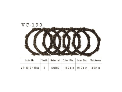 VESRAH   Диски сцепления VC-190 фото в интернет-магазине FrontFlip.Ru