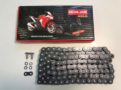 Цепь ROLON 520HNXR 130 звеньев, усиленная, сальниковая X-Ring, замок под заклёпку фото в интернет-магазине FrontFlip.Ru