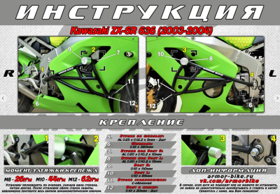 ARMOR BIKE ( 4021 ) Kawasaki ZX6R 2003-2004 фото в интернет-магазине FrontFlip.Ru