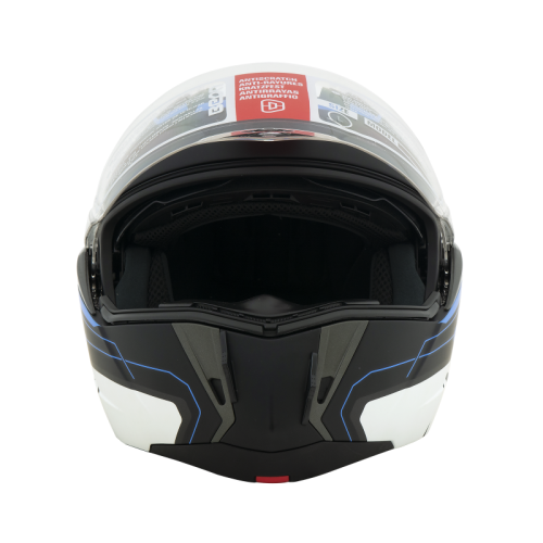 Шлем Beon B-700 matt black/white/blue фото в интернет-магазине FrontFlip.Ru