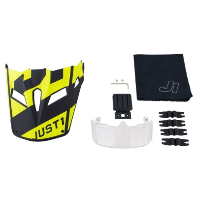 Шлем кроссовый JUST1 J22 Carbon Adrenaline , черный/Hi-Vis желтый матовый фото в интернет-магазине FrontFlip.Ru
