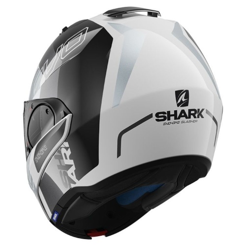 SHARK Мотошлем EVO-ONE 2 SLASHER WKS Белый/Черный/Серый фото в интернет-магазине FrontFlip.Ru