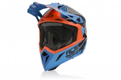 Шлем Acerbis STEEL CARBON Orange/Blue фото в интернет-магазине FrontFlip.Ru