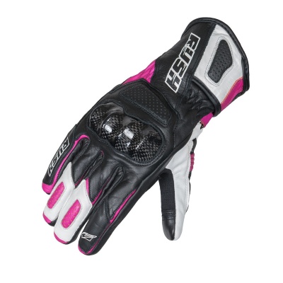 [RUSH] Перчатки IMPULSE LADY кожа, цвет Черный/Белый/Розовый фото в интернет-магазине FrontFlip.Ru