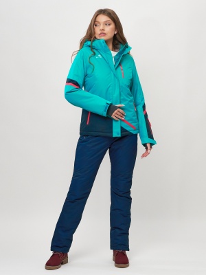 Горнолыжный костюм женский зеленого цвета 051911Z фото в интернет-магазине FrontFlip.Ru