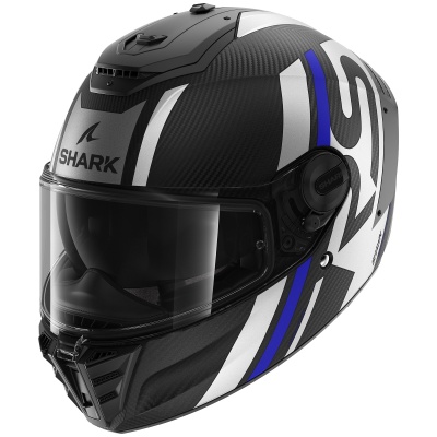 Шлем Shark SPARTAN RS CARBON SHAWN MAT Black/Blue/Silver фото в интернет-магазине FrontFlip.Ru