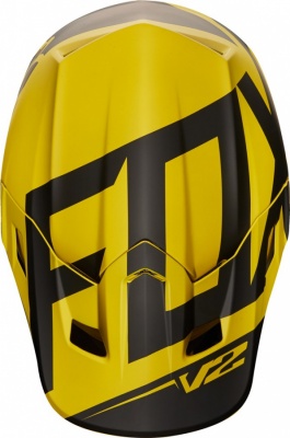 Мотошлем Fox V2 Preme Helmet Dark Yellow фото в интернет-магазине FrontFlip.Ru