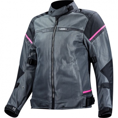 LS2 Мотокуртка женская RIVA LADY JACKET черно-темно-серо-розовый фото в интернет-магазине FrontFlip.Ru