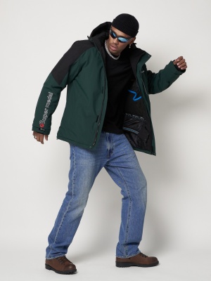 Горнолыжная куртка мужская темно-зеленого цвета 88821TZ фото в интернет-магазине FrontFlip.Ru