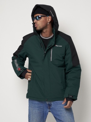 Горнолыжная куртка мужская темно-зеленого цвета 88821TZ фото в интернет-магазине FrontFlip.Ru