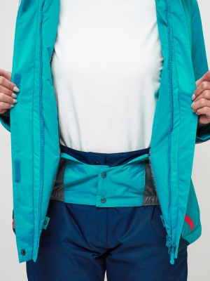 Горнолыжный костюм женский зеленого цвета 051911Z фото в интернет-магазине FrontFlip.Ru