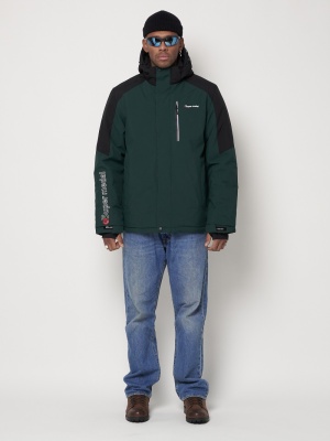 Горнолыжная куртка мужская темно-зеленого цвета 88821TZ фото в интернет-магазине FrontFlip.Ru
