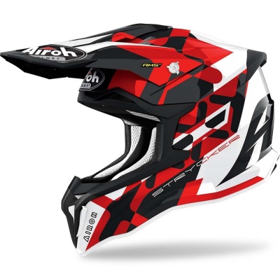 AIROH шлем кросс STRYCKER XXX RED GLOSS фото в интернет-магазине FrontFlip.Ru